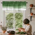 thumbnail image 6 of Ombre Waves Rod Pocket Curtain Valance, Abstract Art Gradient Sage Green Modern Farmhouse Window Valance for Living Room, Bedroom, Kitchen 42"W x 18"L, 6 of 9