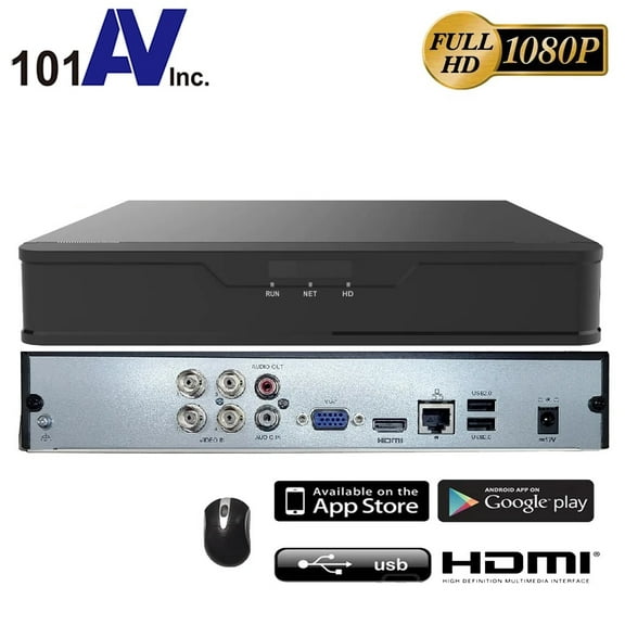 101AV 4CH Hybrid DVR NVR Remote Access Anytime Anywhere via App For Home and Office 1080P Video Out Without HDD