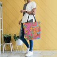 thumbnail image 4 of FORMRS Womens Canvas Tote Bag with Zipper Inner Pocket Shoulder Handbag, Art City, 4 of 7