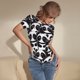 thumbnail image 3 of Balery Panda Body de cuello redondo de manga corta para mujer Tops de manga corta Tops básicos-Large, 3 of 7