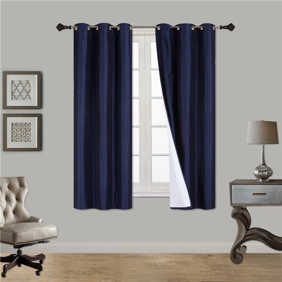 (SSS) 2-PC Navy Blue Solid Blackout Room Darkening Panel Curtain Set, Two (2) Window Treatments of 37 Images (SSS) 2-PC Navy Blue Solid Blackout Room Darkening Panel Curtain Set, Two (2) Window Treatments of 37