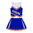 thumbnail image 3 of Alvivi Kids Girls Cheerleading Costume Outfit Crop Tops Pleated Pleated Skirt Set 6-16, 3 of 7