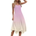 thumbnail image 6 of fheaev Summer Tank Dress for Women Casual Loose Sundress Long Dress Sleeveless Round Neck Below The Knee Dresses A Line Flowy Cover Up Beach Vacation Midi Dress, 6 of 8