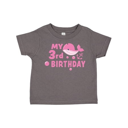 

Inktastic Nautical My 3rd Birthday with Pink Whale Gift Toddler Boy or Toddler Girl T-Shirt