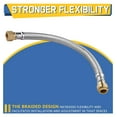 thumbnail image 5 of 5-Pack 24 Inch Flexible Water Heater Connector,1/2 Inch Push-fit x3/4 Inch FIP, Stainless Steel Braided Hose(HOSE031-5Pack), 5 of 6