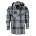 thumbnail image 3 of Gioberti Men's Removable Hoodie 100% Cotton Plaid Checkered Flannel Button Down Shirt, 3 of 5