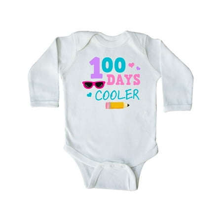 

Inktastic 100 Days Cooler in Pink Gift Baby Girl Long Sleeve Bodysuit