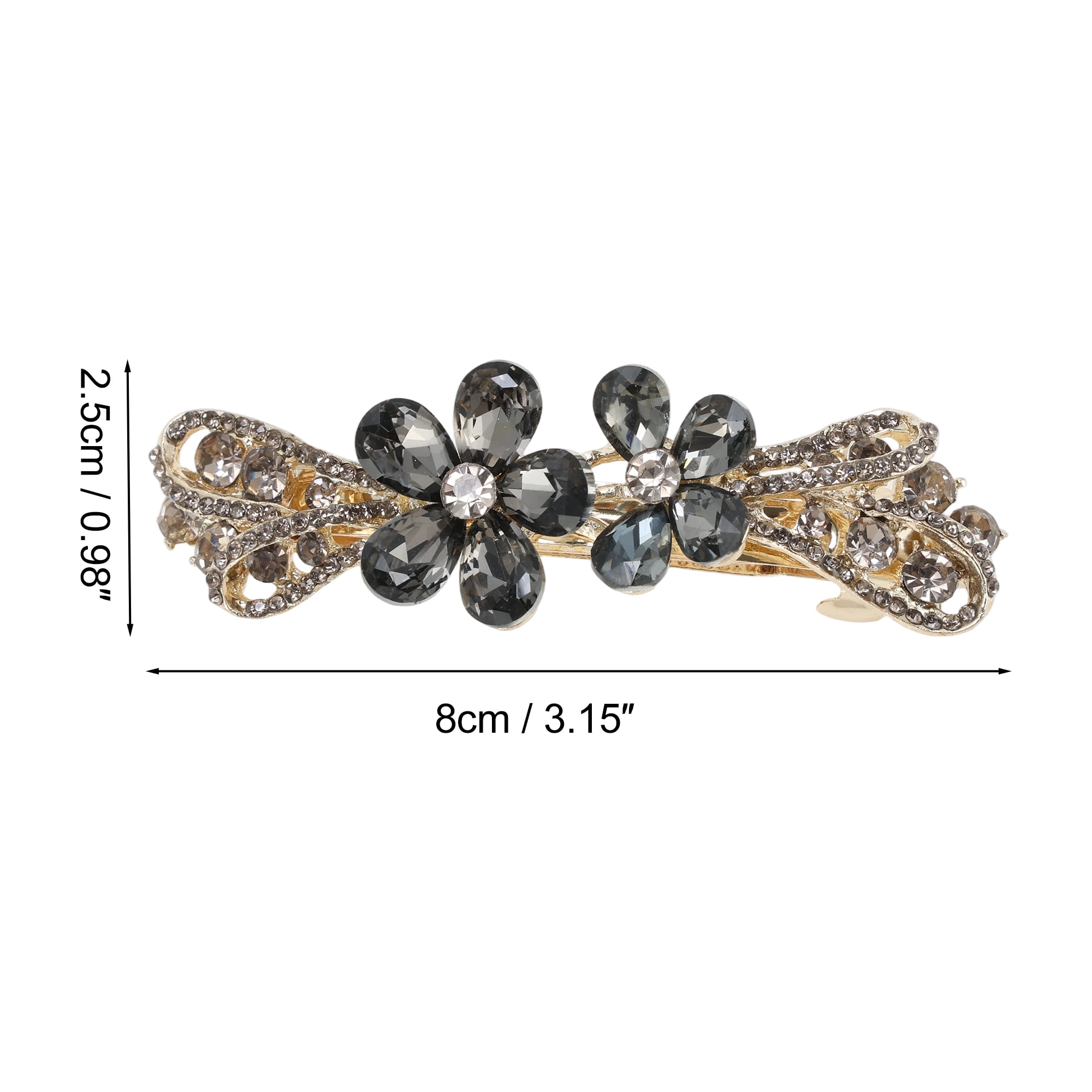 Unique Bargains Flower Hair Barrettes 1 Pc Special Occasions Gray