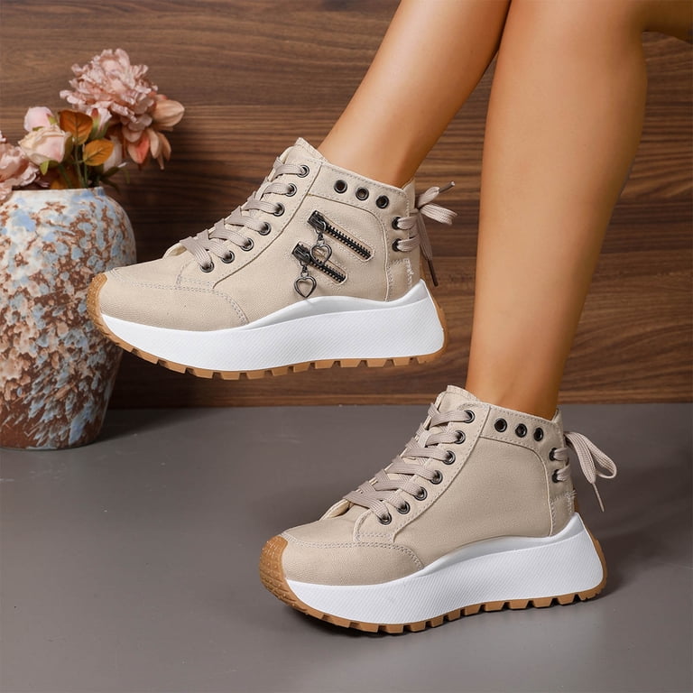 Dakaela High Top Sneakers for Women Lace up Platform Canvas  display picture 1