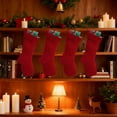 thumbnail image 5 of Iumwxz Large Green Christmas Stocking 18.11 Inch Holiday Sock for Fireplace Mantel Decor with Ample Storage Space for Candy Gifts and Holiday Decorations, 5 of 6