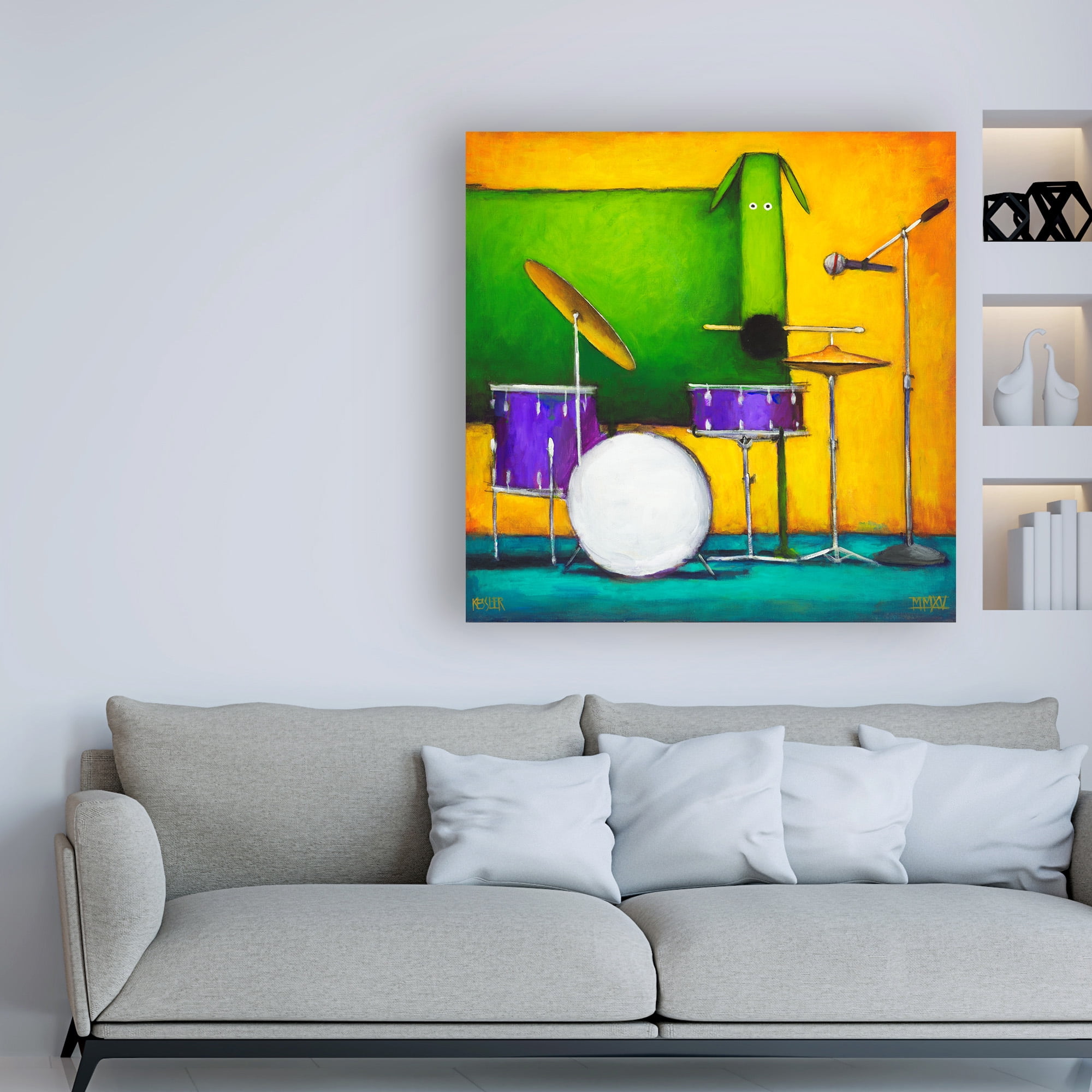 Trademark Fine Art 'Drum Dog' Canvas Art by Daniel Patrick Kessler