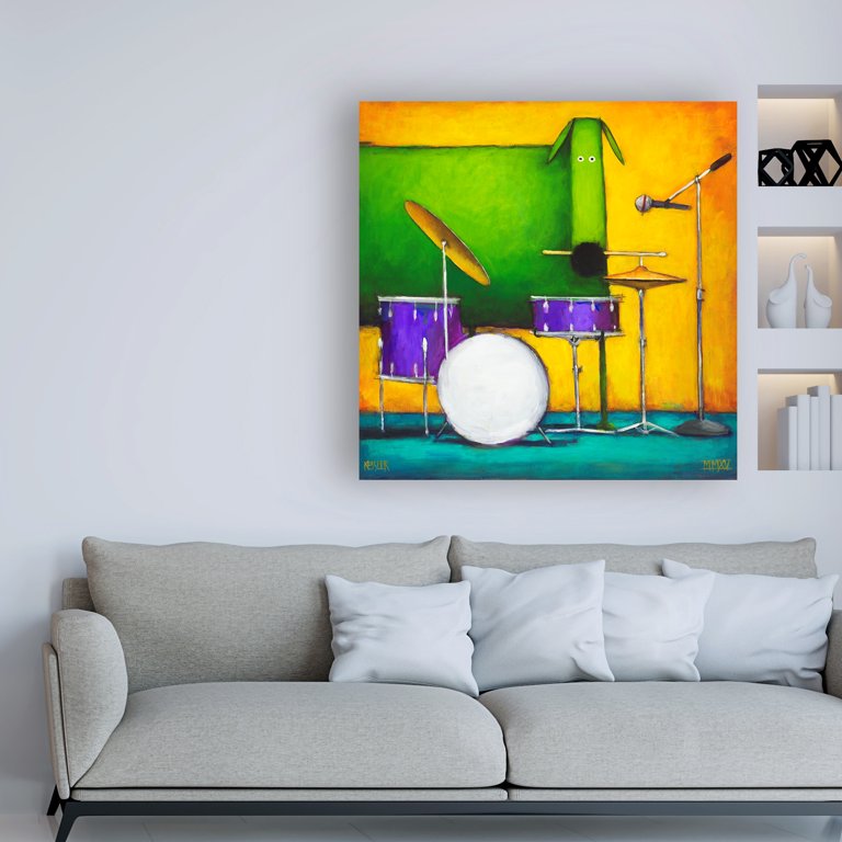 Trademark Fine Art 'Drum Dog' Canvas Art by Daniel Patrick Kessler
