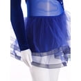 thumbnail image 3 of iiniim Lyrical Dance for Girls Sparkly Rhinestone Ballet Leotard with Wrap Skirts Modern Dancewear Blue 10, 3 of 7