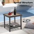thumbnail image 4 of Ulax Furniture Outdoor 19.5”L x 19.5”W Square Metal Side Table End Table with Wooden-like Top, 4 of 7