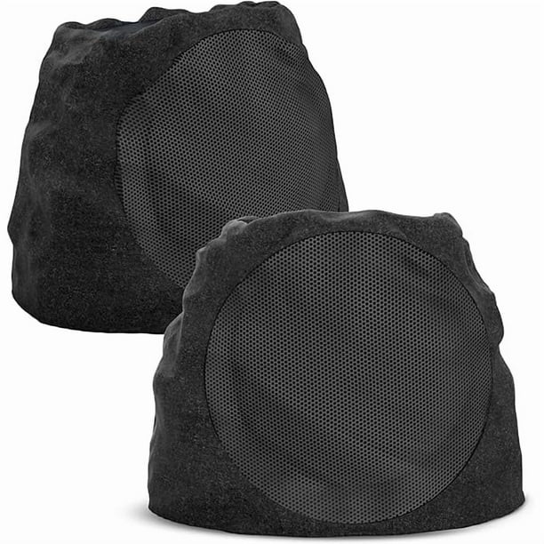 wonima11 Outdoor Speakers Bluetooth Waterproof Patio Rock Speakers Waterproof Outdoor Bluetooth Wireless Solar Powered Ideal for Patio,Pool, Garden, Deck,Backyard (Black, 2 Pack)