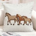 thumbnail image 1 of Funda de cojín bordada navideña con animales, funda de cojín de punto con caballos acogedores para sofá o sillón, funda de cojín rústica de caballos de granja, funda de cojín para mesilla de noche, s, 1 of 8