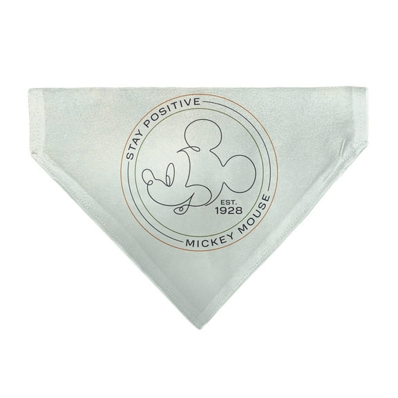 Disney Pet Bandana Mickey Mouse Stay Positive Line White Multi Color Slip On Collar Bandana Only