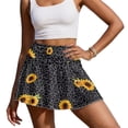 thumbnail image 2 of Xoenoiee Sunflower Leopard Print Women's Tennis Skirts High Waisted Tummy Control Pleated Athletic Golf Skorts Skirts for Running with 2 Pockets, XL, 2 of 6