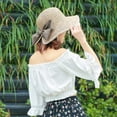 thumbnail image 3 of COCOpeaunt New Summer Women Bow Tie Fashion Wide Large Brim Sun Hat Outdoor Beach Fisherman Cap UV Proof Sun Protection Hat Bucket Hat, 3 of 6