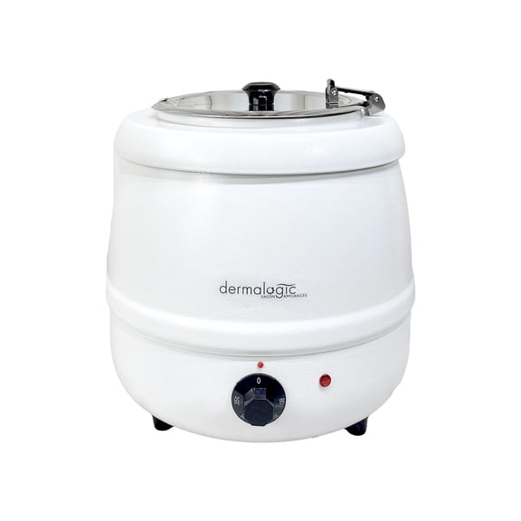 DERMALOGIC Paraffin Wax Kettle Warmer Salon Spa Professional 10L Capacity, White