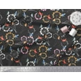 thumbnail image 2 of Soimoi polyester Crepe Fabric Floral,Woodpecker & American Robin Bird Decor Fabric Printed Yard 52 Inch Wide, 2 of 3