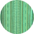 thumbnail image 1 of Ahgly Company Machine Washable Indoor Round Abstract Turquoise Blue Modern Area Rugs, 7' Round, 1 of 4