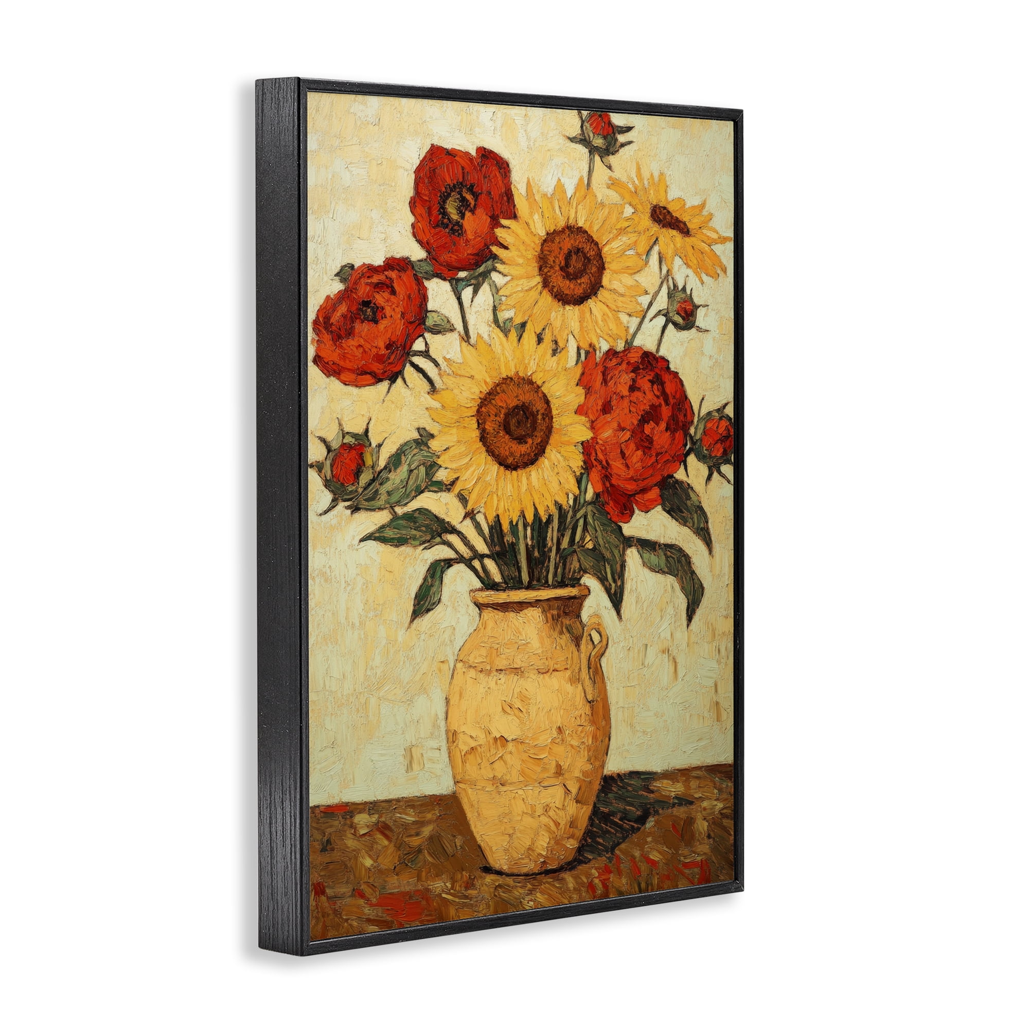 Rustic Flower Display Black Framed Giclee Art, design by Petal Prints Design