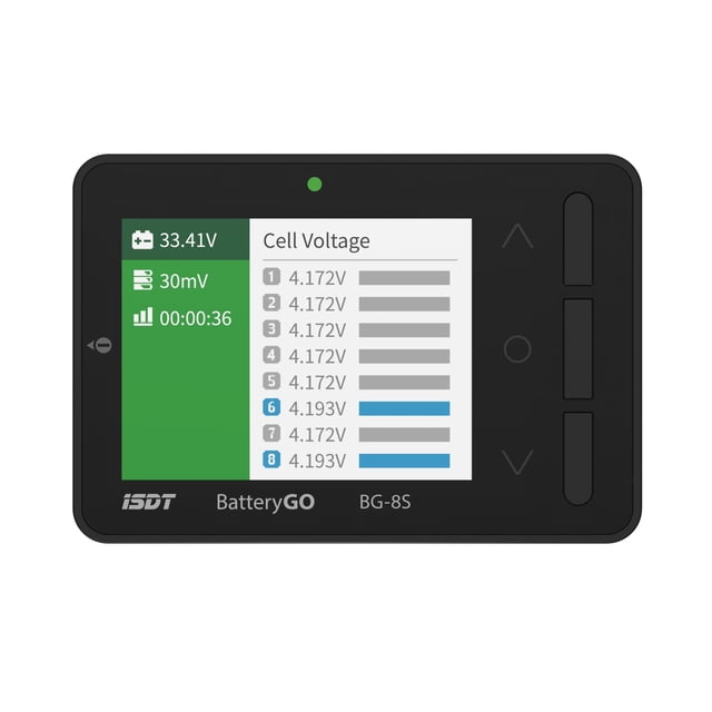 ISDT BattGo BG-8S Battery Meter?LCD Display Digital Battery Capacity Checker Battery Balancer Battery Tester for LiPo/Life/Li-ion/NiMH/Nicd