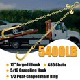 thumbnail image 2 of Brida en V de cadena FITHOIST de grado 80 | Brida de cadena de remolque de 5/16 pulgadas x 2 pies con ganchos en J y ganchos de agarre | Cadena de transporte con brida con carga de trabajo segura de 4, 2 of 5