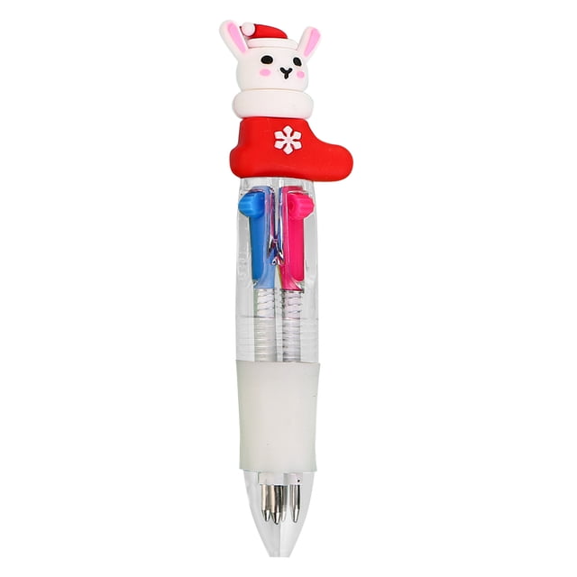 Nib Pen Ink Colorful Pens Fine Point And Pens Bulk Left Handed Pens for Kids Journal for Girls Four Kinds Of Christmas Pens Can Replace The Writing Color Ballpoint Pen Cartoon Snowman Old Man 4 Color