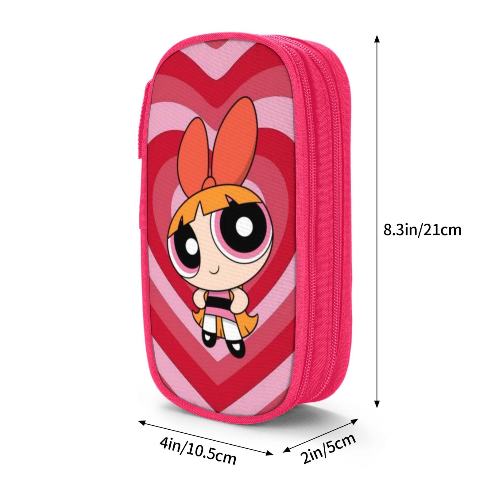 The Powerpuff Gi-rls Pencil Case Large Capacity Pencil Pouch Pen Bag Office Stationery Organizer Travel Makeup Bag Pink