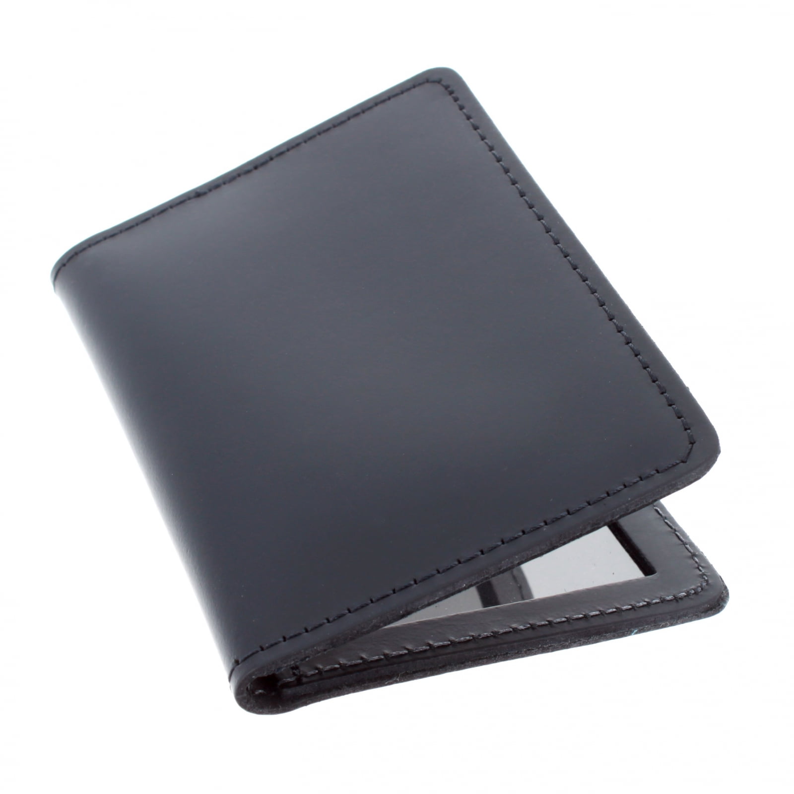 ASR Federal Leather Bifold Minimalist Double ID Card Holder, Black