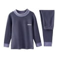 thumbnail image 2 of UQJfacai Kids Boys Girls Thermal Underwear Set Fall Winter Warm Soft Comfort Long Crewneck Base Layer Long Johns 2 Piece Outfits, 2 of 3