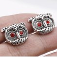 thumbnail image 4 of Men Cufflink Vintage Retro Owl Fake Ruby Cuff Link Shirt Cufflink for Business, 4 of 8