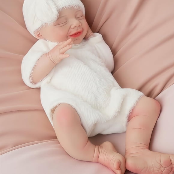 Reborn Doll GiggleBabble de silicona de cuerpo completo, 43 cm, para niños mayores de 3 años