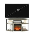 thumbnail image 3 of Pemberly Row Open Storage Corner Fireplace TV French Oak Gray/Black, 3 of 6