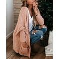thumbnail image 3 of Sherrylily Women Chunky Popcorn Cardigan Open Front Boyfriend Batwing Fuzzy Knit Coat, 3 of 7