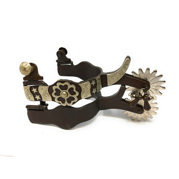 AJ Tack Men's Flower and Spurs Western Spurs