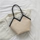 thumbnail image 5 of Bolso De Hombro De Cuero De Paja De Gran Capacidad Para Axila, Elegante Bolso De Mano Para Mujer, 5 of 8