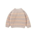 thumbnail image 6 of Huowey Kids Baby Toddler Kids Girls Boys Stripe Long Sleeve Sweaters Warm Casual Cotton Knit Sweater Relaxed Fit Dailywear, 2-3 Years, 6 of 9