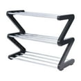 thumbnail image 2 of AuroraX Metal Shoe Rack 3 Tier Stainless Steel Black Shoe Rack Organizer Free Standing Sturdy Corner Space-Saving Vertical Stylish Z-Shape Shoe Storage Organizer for Closet,Entryway,Door, 2 of 6