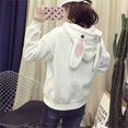 thumbnail image 4 of HAPIMO Sales Sweatshirt for Women Casual Pocket Pullover Tops Solid Color Long Sleeve Relaxed Fit Womens Cap Rabbit Ears Hoodie Sweatshirt Teen Girls Clothes White M, 4 of 7