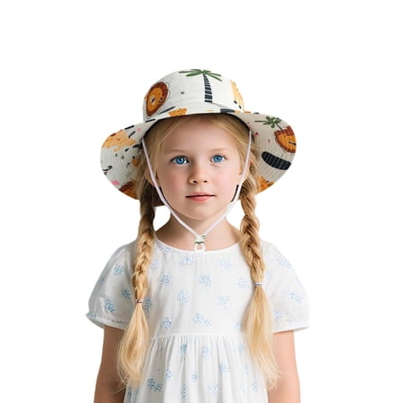 Byoo Girls UPF 50+ Bucket Hat Adjustable Chin Strap Wide Brim Pool Lakeside Backpacking Sun Hats