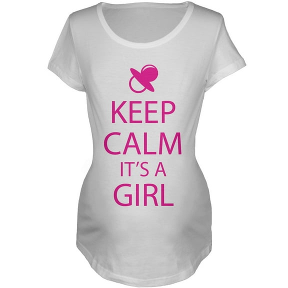 Keep Calm It's a Girl Maternity T-Shirt - Medium