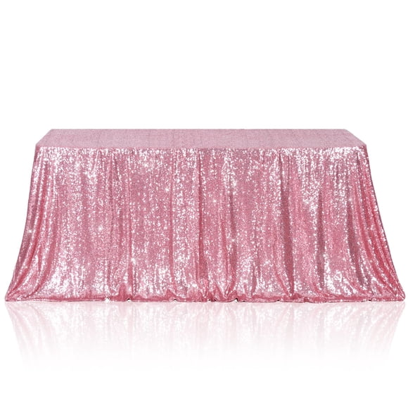 Mantel Poise3eHome con lentejuelas rosa fucsia 152 x 259 cm