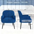 thumbnail image 5 of Modern Velvet Accent Chair with Metal Legs - Blue, 5 of 10