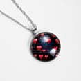thumbnail image 4 of Electrocardiogram Circular Glass Pendant Necklace - Women's Statement Necklaces, 4 of 5