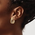 thumbnail image 3 of 14K Two-Tone Polished Multi Row Hoop Post Earrings (Width 18.5) (Length 19.4) - Jbsp, 3 of 5