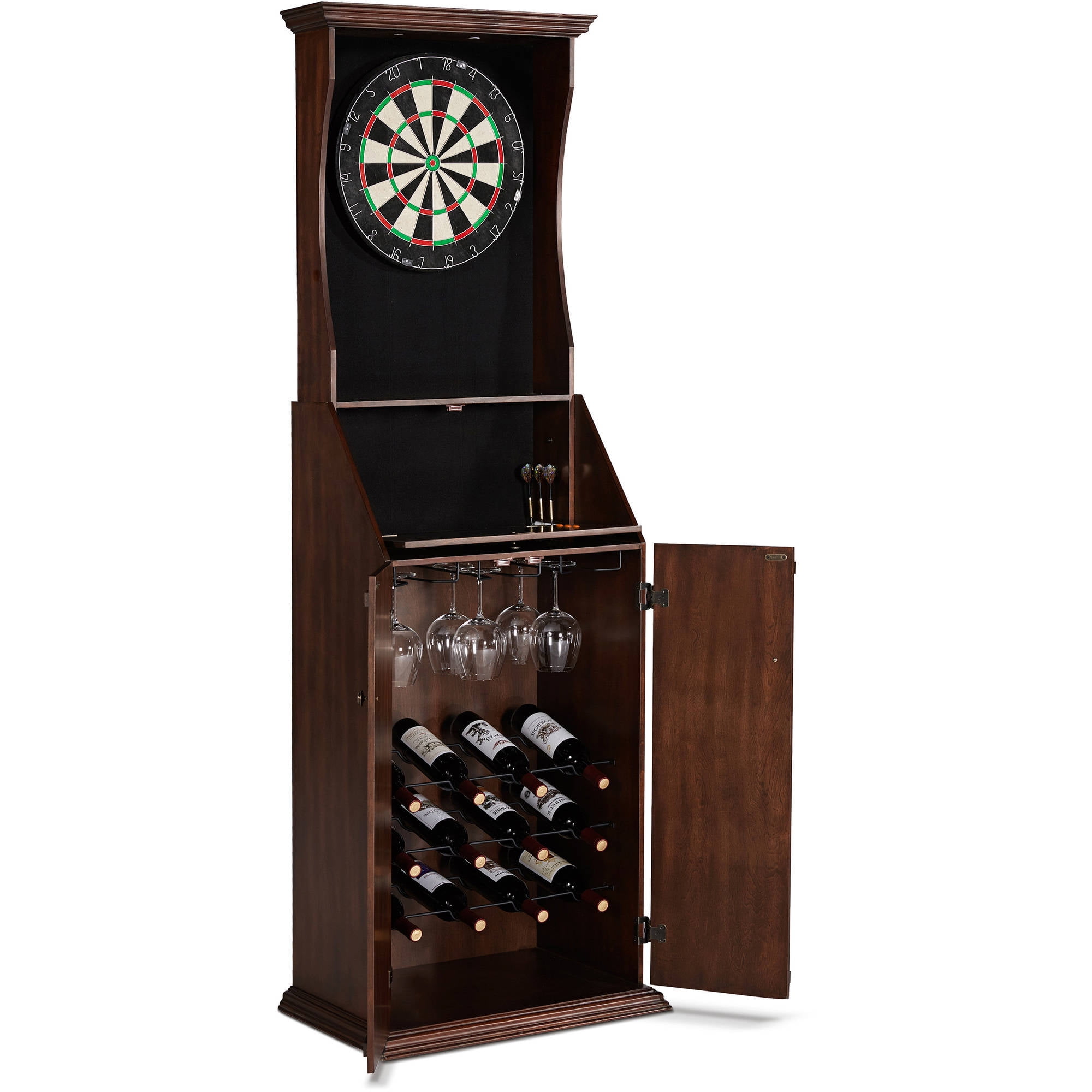 Barrington Bristle Dartboard Cabinet With Wine Storage Amp Led