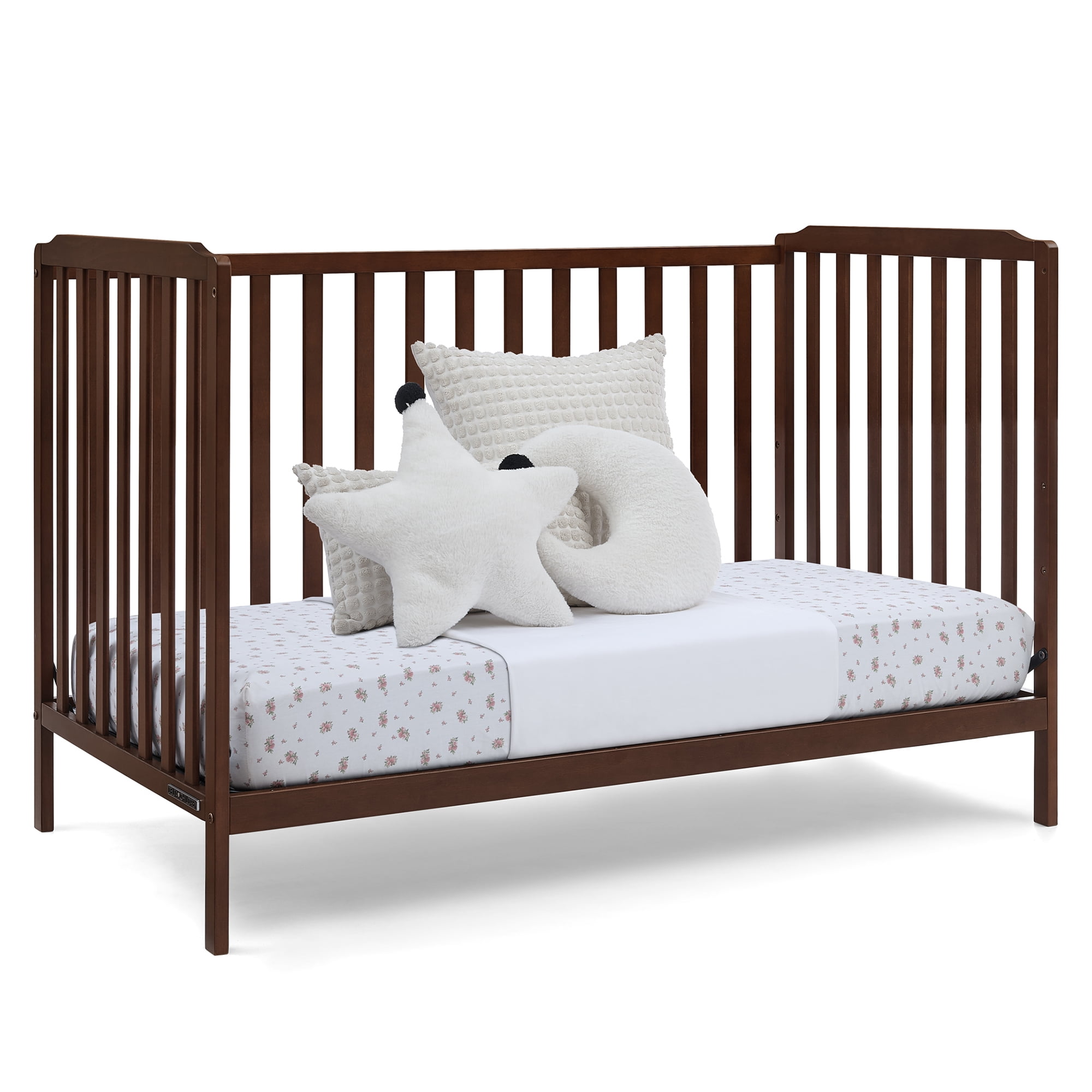 Delta Children Emmie 4-in-1 Convertible Crib - Converts from Baby Crib to Toddler Bed, Daybed and Sofa Bed, Fits Standard Full-Size Crib Mattress, Espresso